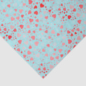 Cute Heart Pattern Aqua & Pink Red Name Seidenpapier (Detail)