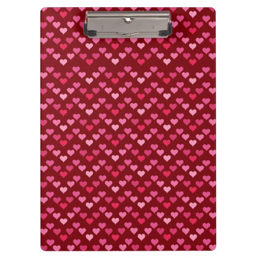 Cute Heart Pattern – Pink Girly Aesthetic Design Klemmbrett (Vorderseite)