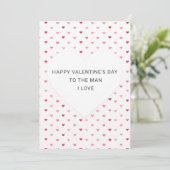 Cute Heart Pattern Romantic Valentine's Day Card (Stehend Vorderseite)