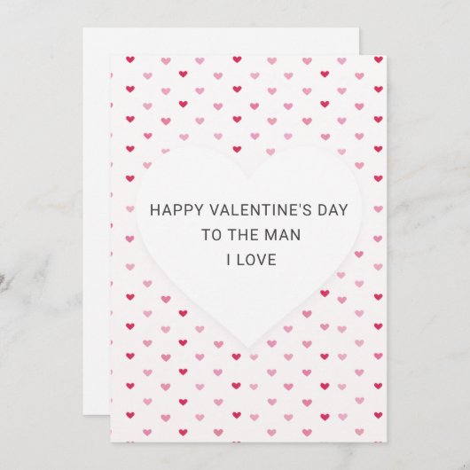 Cute Heart Pattern Romantic Valentine's Day Card (Vorne/Hinten)