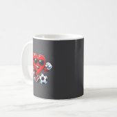 Cute Heart Playing Soccer Valentines Day Soccer Bo Kaffeetasse (Vorderseite Links)