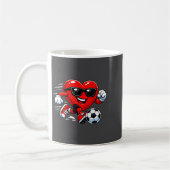 Cute Heart Playing Soccer Valentines Day Soccer Bo Kaffeetasse (Links)