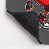 Cute Heart Playing Soccer Valentines Day Soccer Bo Mousepad (Ecke)