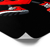 Cute Heart Playing Soccer Valentines Day Soccer Bo Poster (Ecke)