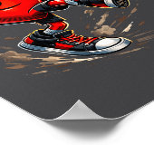 Cute Heart Playing Soccer Valentines Day Soccer Bo Poster (Ecke)