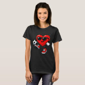 Cute Heart Playing Soccer Valentines Day Soccer Bo T-Shirt (Vorne ganz)