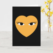 Cute Heart with Eyes Card Karte (Gelbe Blume)