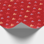 Cute Hearts and dots Valentines Pattern Geschenkpapier (Ecke)