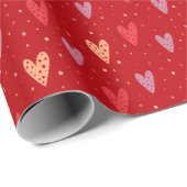 Cute Hearts and dots Valentines Pattern Geschenkpapier (Rolleneckpunkt)