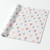 Cute Hearts and dots Valentines Pattern Geschenkpapier (Ungerollt)
