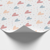 Cute Hearts and dots Valentines Pattern Geschenkpapier (Ecke)