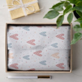 Cute Hearts and dots Valentines Pattern Seidenpapier (Geschenk)