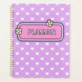 Cute Hearts Flower cover Planner Planer