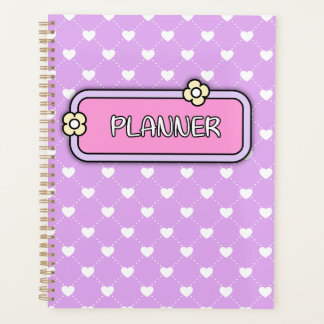 Cute Hearts Flower cover Planner Planer