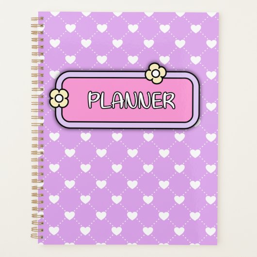 Cute Hearts Flower cover Planner Planer (Vorderseite)