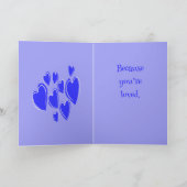 Cute Hearts Hand Drawn Blue Romantic Doodle Karte (Innenseite)