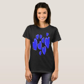 Cute Hearts Hand Drawn Blue Romantic Doodle T-Shirt (Vorne ganz)