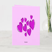 Cute Hearts Hand Drawn Bold Pink Romantic Doodle Karte (Rückseite)