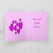 Cute Hearts Hand Drawn Bold Pink Romantic Doodle Karte (Innenseite)