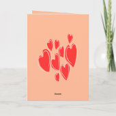 Cute Hearts Hand Drawn Deep Red Romantic Doodle Karte (Rückseite)
