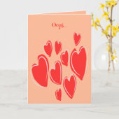 Cute Hearts Hand Drawn Deep Red Romantic Doodle Karte (Gelbe Blume)