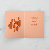 Cute Hearts Hand Drawn Orange Romantic Doodle Karte (Innenseite)