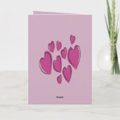 Cute Hearts Hand Drawn Pink Romantic Doodle Karte (Rückseite)