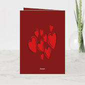 Cute Hearts Hand Drawn Red Romantic Doodle Karte (Rückseite)