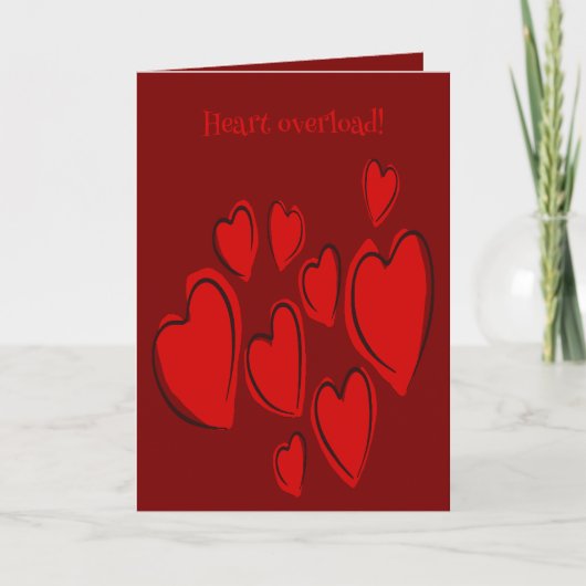 Cute Hearts Hand Drawn Red Romantic Doodle Karte (Vorderseite)