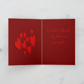 Cute Hearts Hand Drawn Red Romantic Doodle Karte (Innenseite)