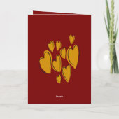 Cute Hearts Hand Drawn Yellow Romantic Doodle Karte (Rückseite)