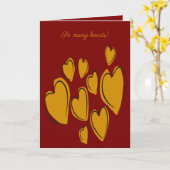 Cute Hearts Hand Drawn Yellow Romantic Doodle Karte (Gelbe Blume)