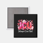 Cute Hearts Icu Valentine Nurse Valentines Day Shi Magnet (Vorderseite/Rückseite)