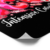 Cute Hearts Icu Valentine Nurse Valentines Day Shi Poster (Ecke)