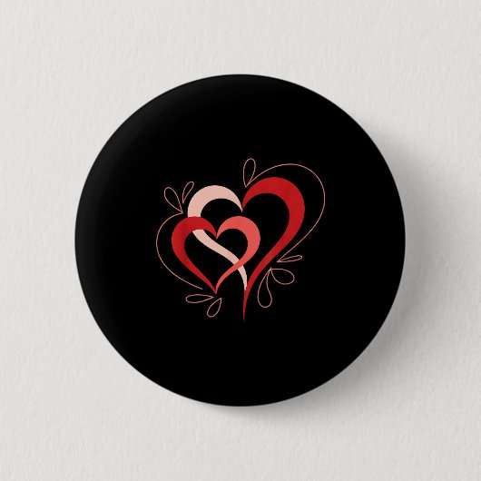 Cute Hearts In Love Couples Valentine Day Pajamas  Button (Vorderseite)