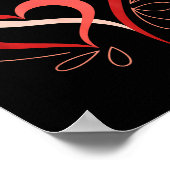 Cute Hearts In Love Couples Valentine Day Pajamas  Poster (Ecke)