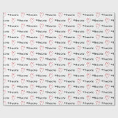 Cute Hearts Minimal Schwarz und Weiß Geschenkpapier (Flach)