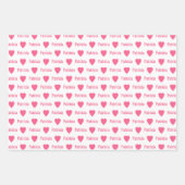 Cute Hearts Pattern Individually Personalized  Geschenkpapier Set (Vorderseite 3)