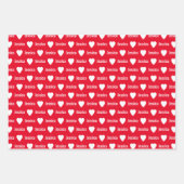 Cute Hearts Pattern Individually Personalized  Geschenkpapier Set (Vorderseite 2)