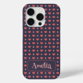 Cute Hearts Pattern Personalized Text Case-Mate iPhone Hülle (Rückseite)