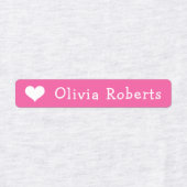 Cute hearts text pink fabric clothing etiketten (Design 1)