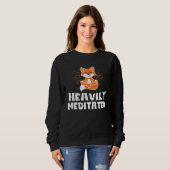 Cute Heavily Fox Meditated Yoga Fox Yoga Instructo Sweatshirt (Vorne ganz)