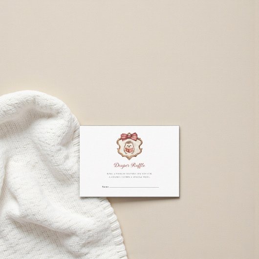 Cute Hedgehog Baby Shower Diaper Raffle  Begleitkarte