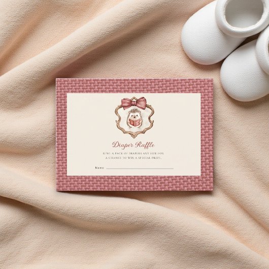 Cute Hedgehog Baby Shower Diaper Raffle  Begleitkarte