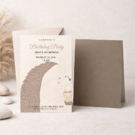 Cute Hedgehog Birthday Invitation RSVP Karte