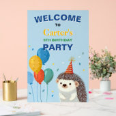 Cute Hedgehog Birthday Party Sign Acrylschild (Hochzeit)