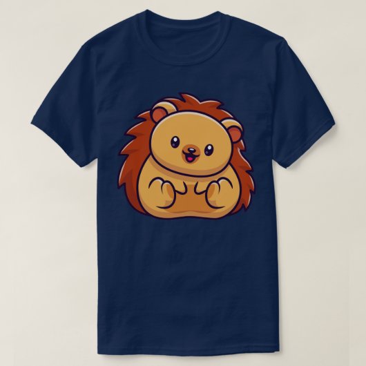 Cute Hedgehog Cartoon T-Shirt (Design vorne)