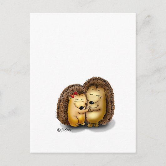 Cute Hedgehog Couple - Herr und Frau Customize Postkarte (Vorderseite)