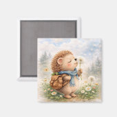 Cute Hedgehog Dandelion Magnet (Vorderseite/Rückseite)