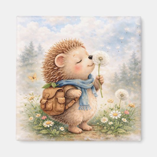 Cute Hedgehog Dandelion Magnet (Vorne)